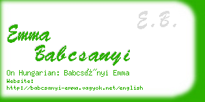 emma babcsanyi business card
